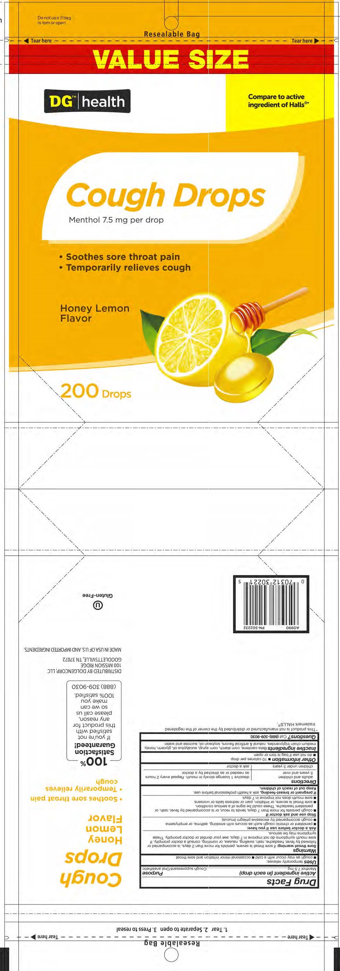Dollar General Honey Lemon 200ct Cough Drops