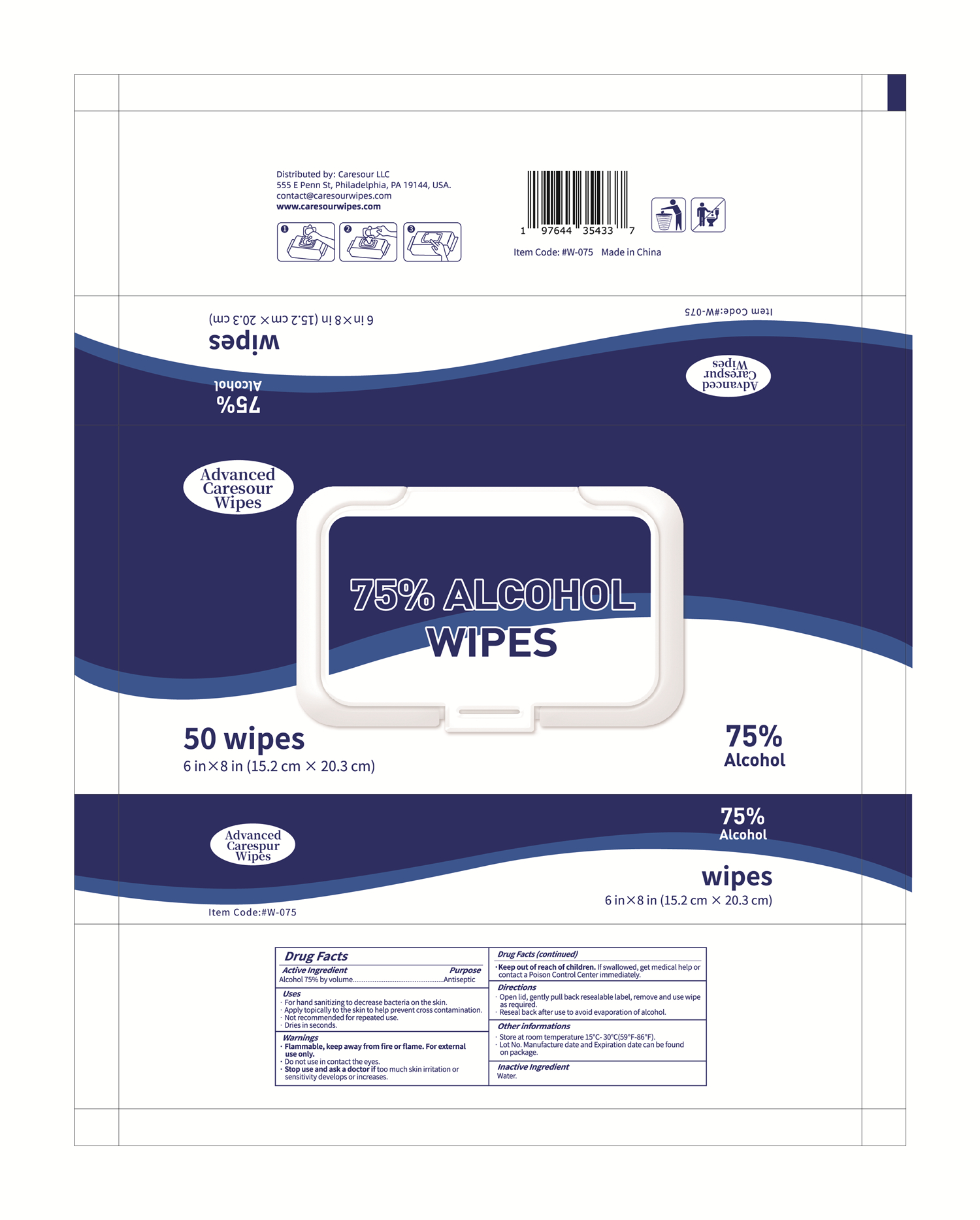Advanced Caresour Wipes Label