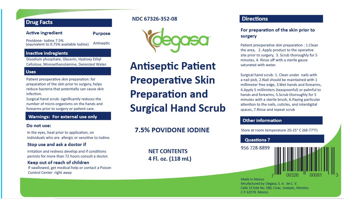 degasa Antiseptic Patient Preoperative Skin Preparation and Surgical Hand  Scrub Povidone Iodine 7.5%