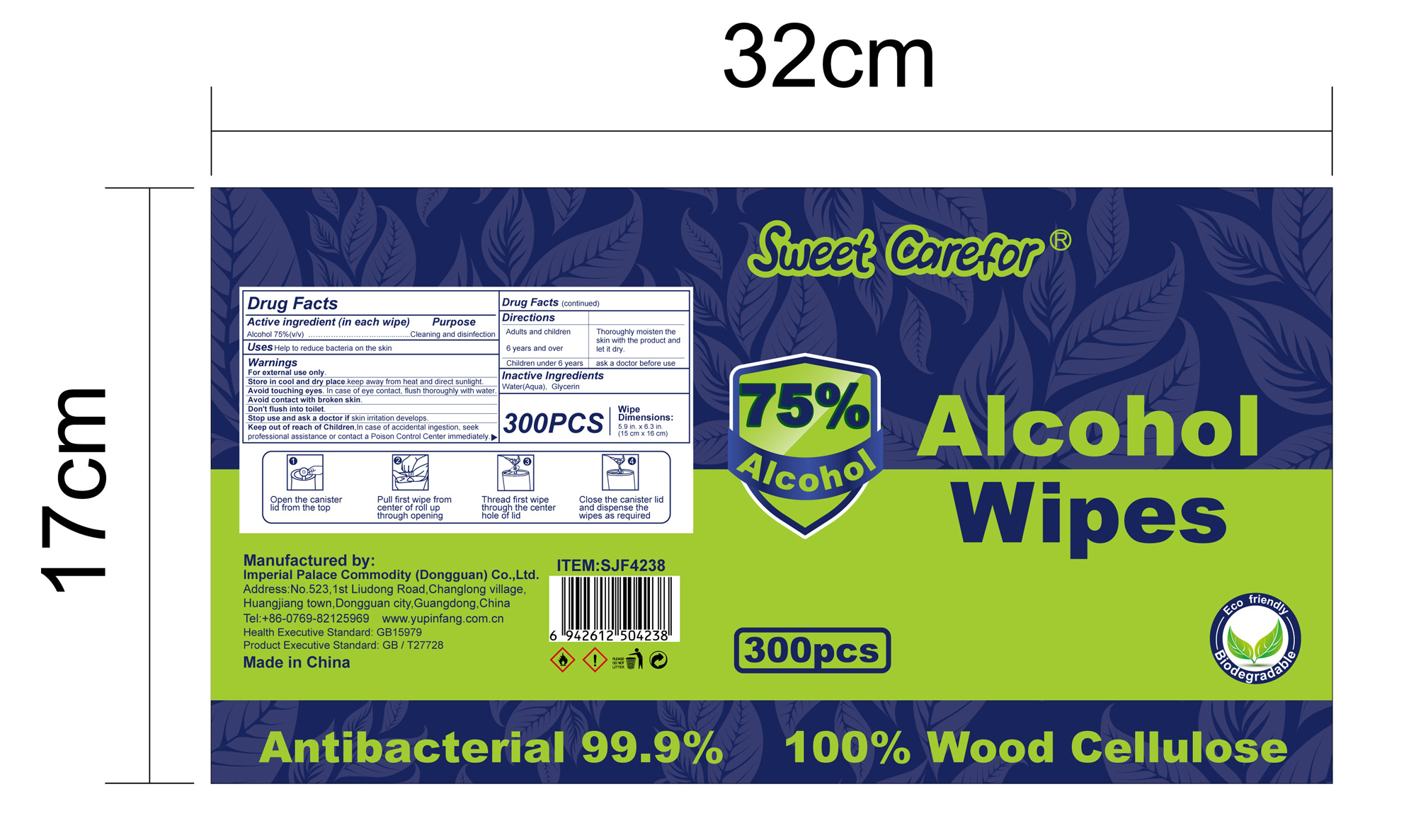 label-300 wipes pail