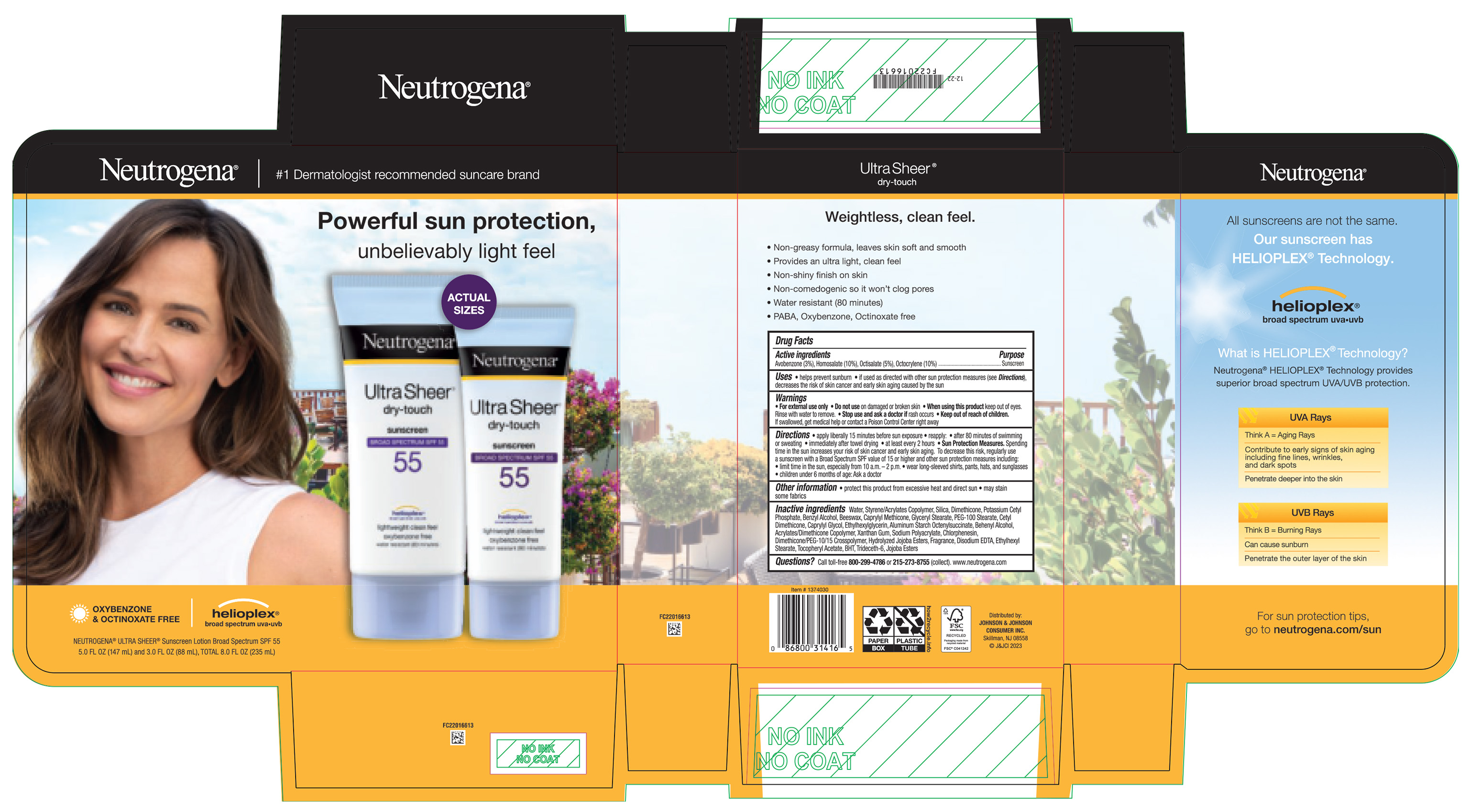 Neutrogena Ultra Sheer Dry-Touch Sunscreen SPF 55 3 oz (12 Pack)