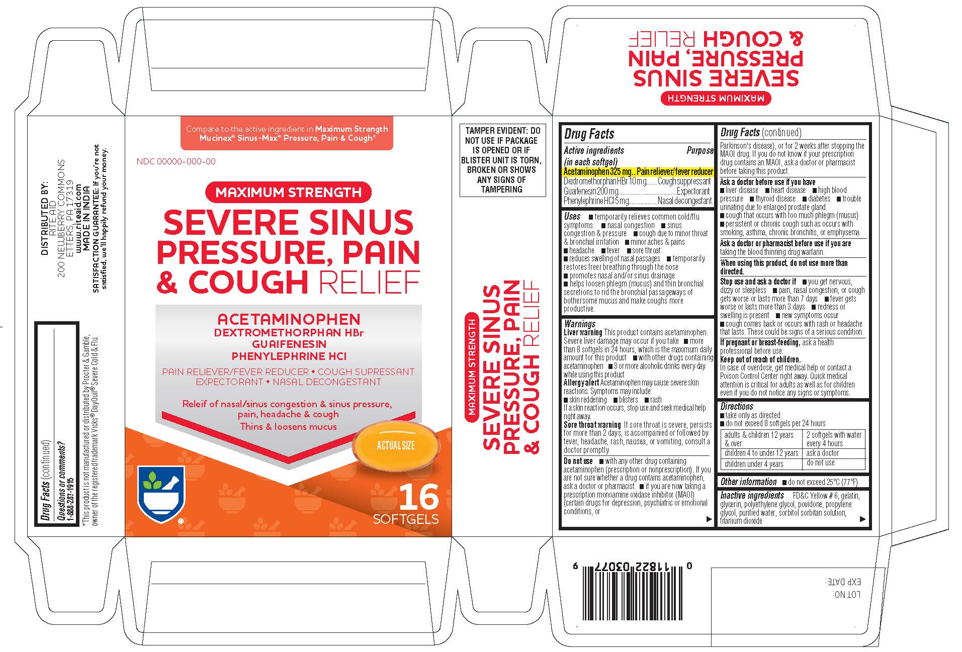 RiteAid Severe Sinus Carton