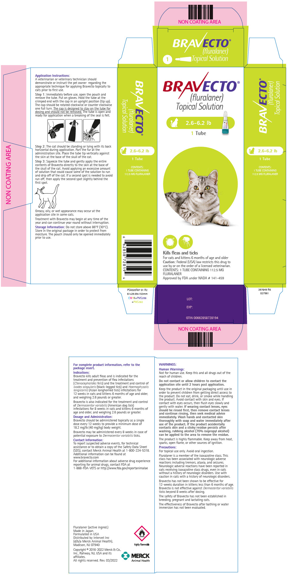 BRAVECTO® (fluralaner topical solution) for Cats