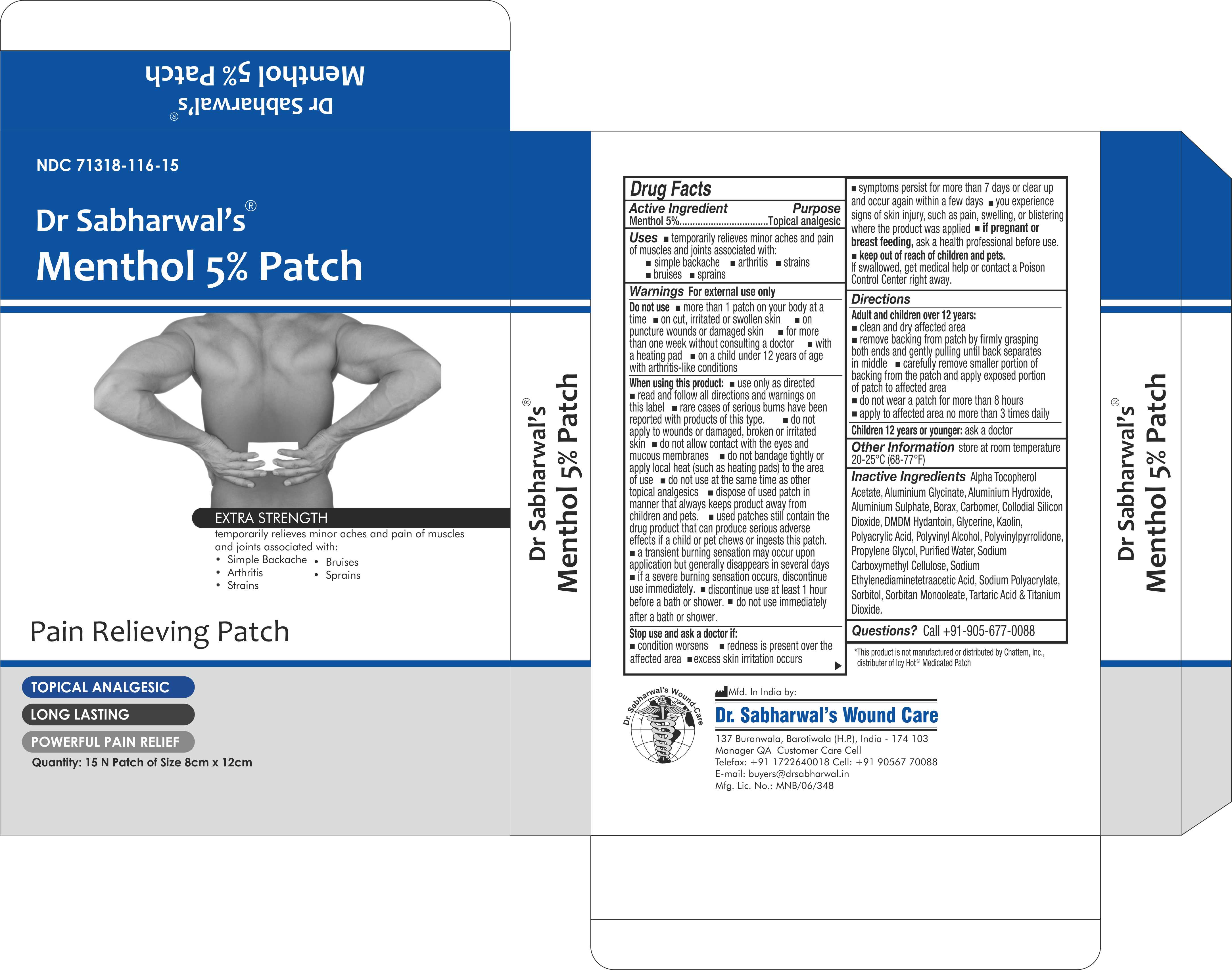 Menthol 5% Patch