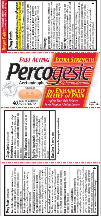 PRINCIPAL DISPLAY PANEL
EXTRA STRENGTH
Percogesic®
Acetaminophen/
Diphenhydramine


Fever Reducer/ Antihistamine

40 COATED CAPLETS
