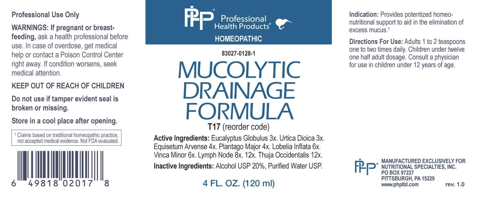 MUCOLYTIC DRAINAGE  FORMULA