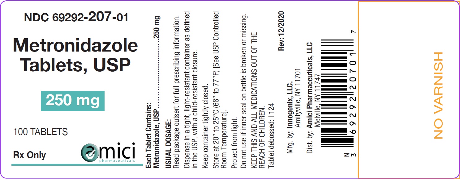 metronidazole label 250 mg 100ct