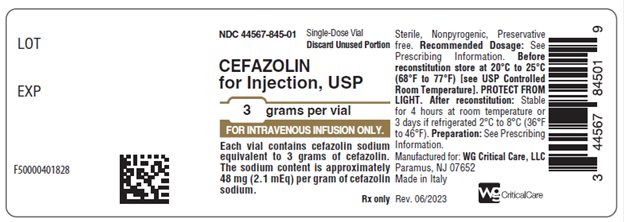 Cefazolin 3 gram vial label