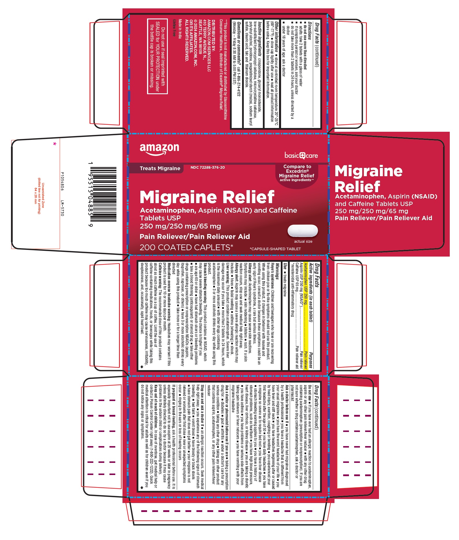 PACKAGE LABEL-PRINCIPAL DISPLAY PANEL - 250 mg/250 mg/65 mg Container Carton Label - 200 Caplets