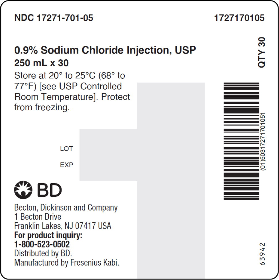 PACKAGE LABEL – PRINCIPAL DISPLAY PANEL – Sodium Chloride 250 mL Case Label
