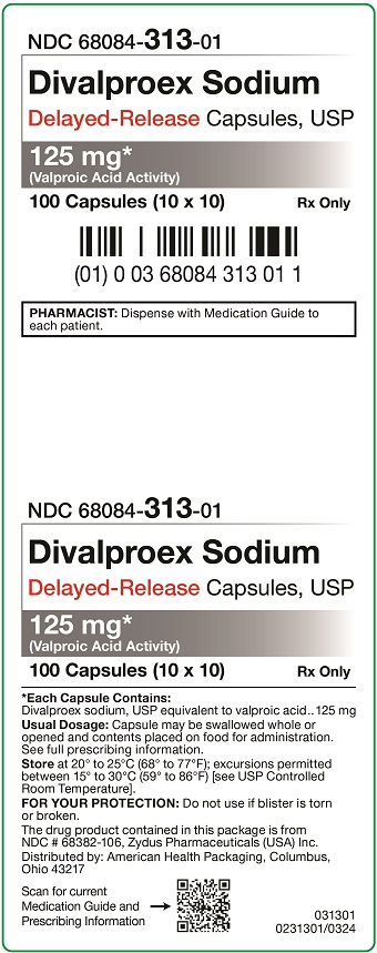 125 mg Divalproex Sodium Delayed-Release Capsules Carrton-100UD