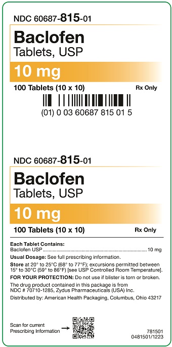 10 mg Baclofen Tablets Carton