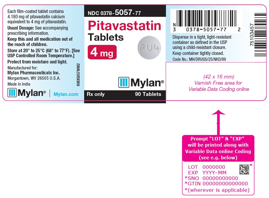 Pitavastatin Tablets 4 mg Bottle Label