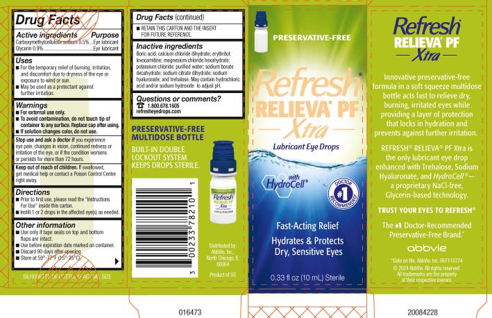 PRINCIPAL DISPLAY PANEL
NDC 0023-3782-10


PRESERVATIVE-FREE
Refresh®
RELIEVA® PF
Xtra
Lubricant Eye Drops
With
HydroCell®
Fast-Acting Relief
Hydrates & Protects
Dry, Sensitive Eyes
0.33 fl oz (10 mL) Sterile
