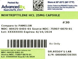Nortriptyline HCl 25mg #30