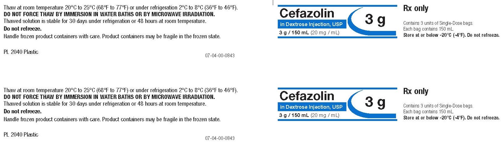 Representative Cefazolin Carton Label 0338-0096-06  1 of 2