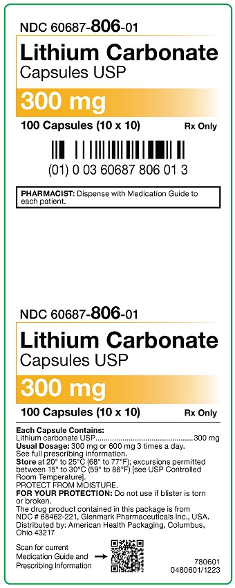 300 mg Lithium Carbonate Capsules Carton