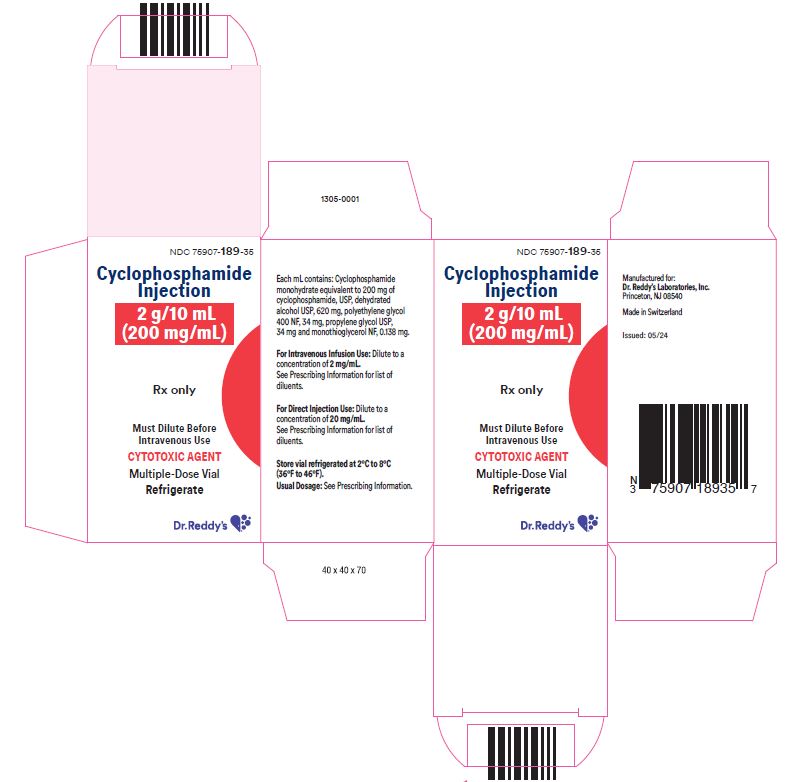Cyclophosphamide Injection,2 g/10 mL Carton Label