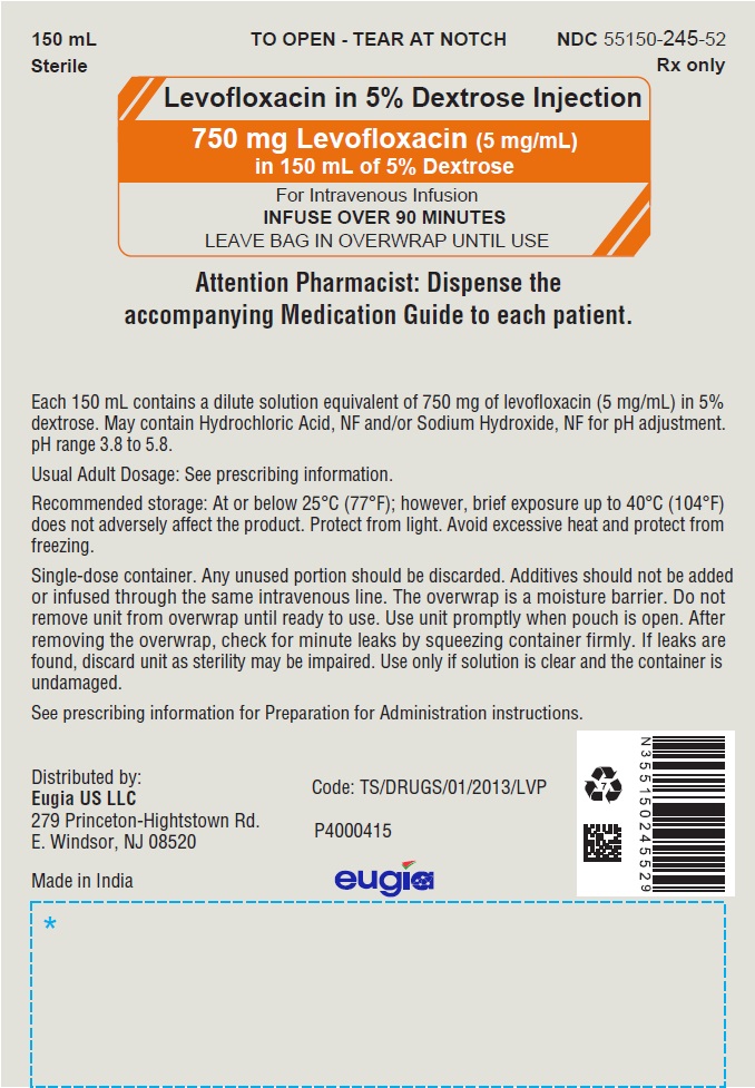 PACKAGE LABEL-PRINCIPAL DISPLAY PANEL - 750 mg Levofloxacin (5 mg / mL) in 150 mL of 5% Dextrose - Pouch (Overwrap) Label