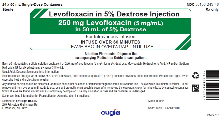 PACKAGE LABEL-PRINCIPAL DISPLAY PANEL - 250 mg Levofloxacin (5 mg / mL) in 50 mL of 5% Dextrose - Carton Label