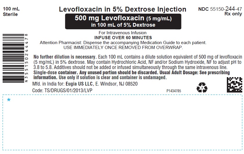 PACKAGE LABEL-PRINCIPAL DISPLAY PANEL - 500 mg Levofloxacin (5 mg / mL) in 100 mL of 5% Dextrose - Infusion Bag Label