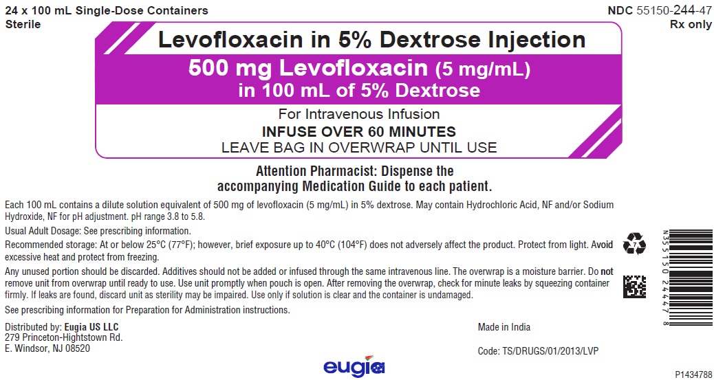 PACKAGE LABEL-PRINCIPAL DISPLAY PANEL - 500 mg Levofloxacin (5 mg / mL) in 100 mL of 5% Dextrose - Carton Label