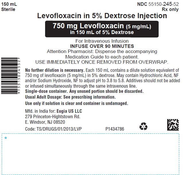 PACKAGE LABEL-PRINCIPAL DISPLAY PANEL - 750 mg Levofloxacin (5 mg / mL) in 150 mL of 5% Dextrose - Infusion Bag Label