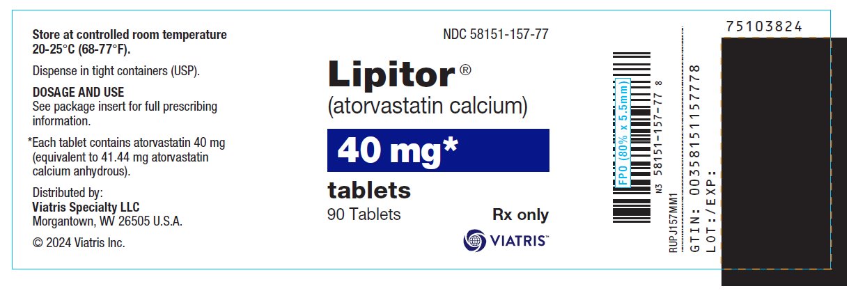 Lipitor® 40 mg Bottle Label