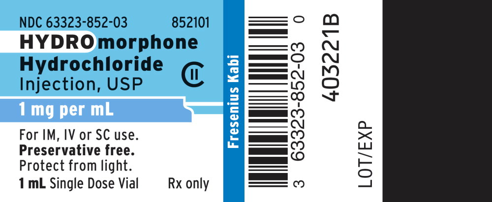 PACKAGE LABEL - PRINCIPAL DISPLAY - Hydromorphone Hydrochloride 1 mg Vial Label
