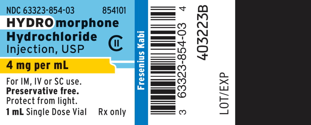 PACKAGE LABEL - PRINCIPAL DISPLAY - Hydromorphone Hydrochloride 4 mg Vial Label
