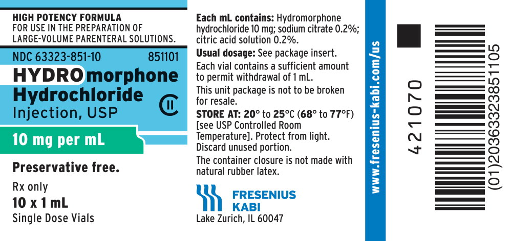 PACKAGE LABEL - PRINCIPAL DISPLAY - Hydromorphone Hydrochloride 10 mg Carton Label
