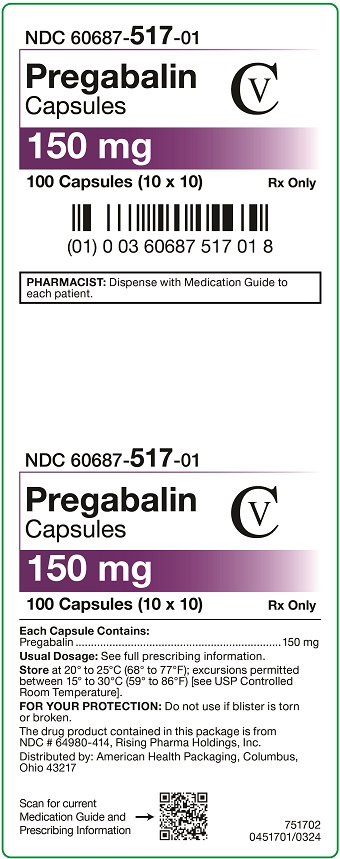 150 mg Pregabalin Capsules Carton