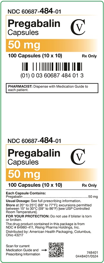50 mg Pregabalin Capsules Carton
