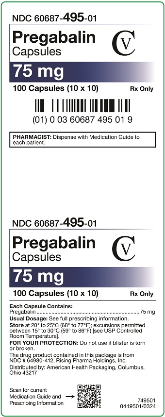 75 mg Pregabalin Capsules Carton
