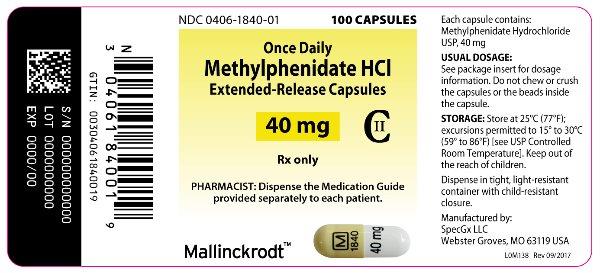PRINCIPAL DISPLAY PANEL 40 mg Label