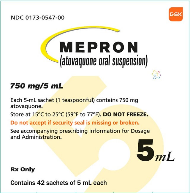 Mepron 750 mg 42 count carton