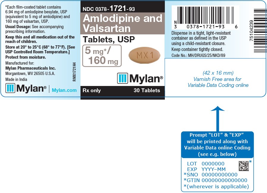 Amlodipine and Valsartan Tablets 5 mg/160 mg Bottle Label