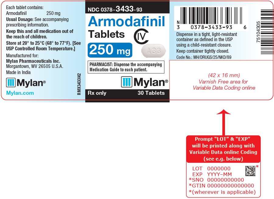 Armodafinil Tablets 250 mg Bottle Label
