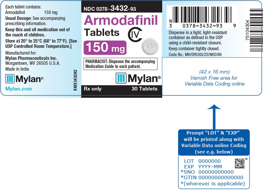 Armodafinil Tablets 150 mg Bottle Label