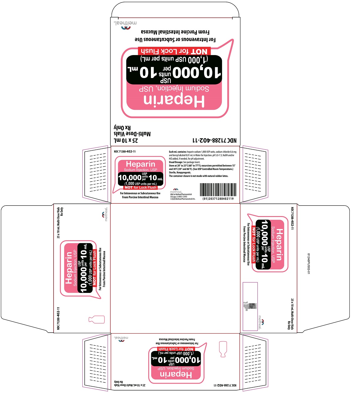 Principal Display Panel – Heparin Sodium Injection, USP 10,000 USP units per 10 mL Carton