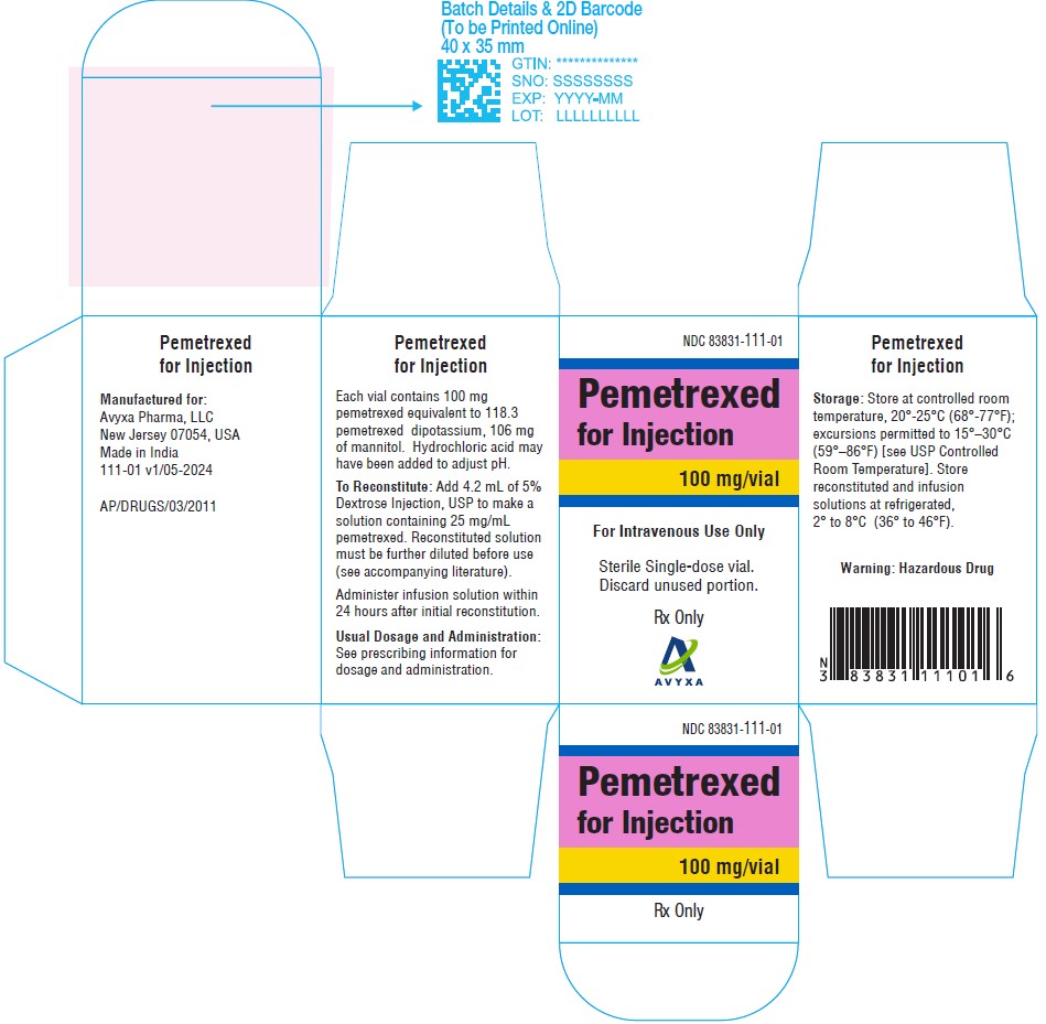 Pemetrexed for Injection, 100mg/vial- Carton Label