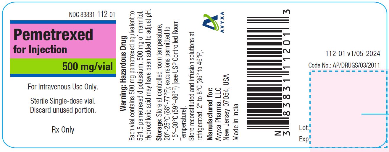 Pemetrexed for Injection, 500mg/vial- Container Label