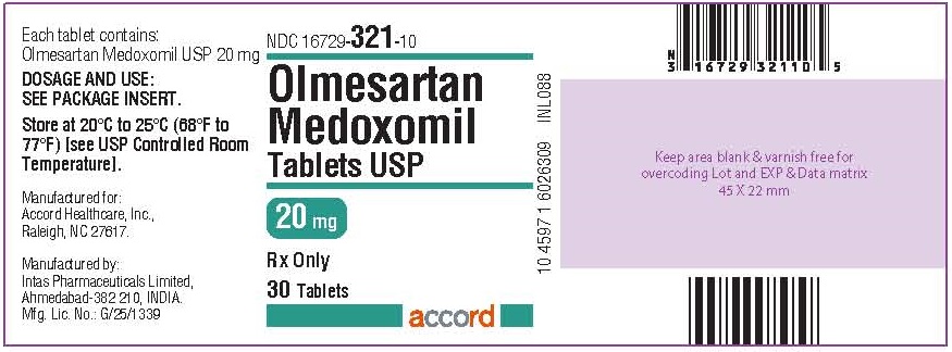 Olmesartan Medoxomil Tablets – 20 mg 30 Bottle Label