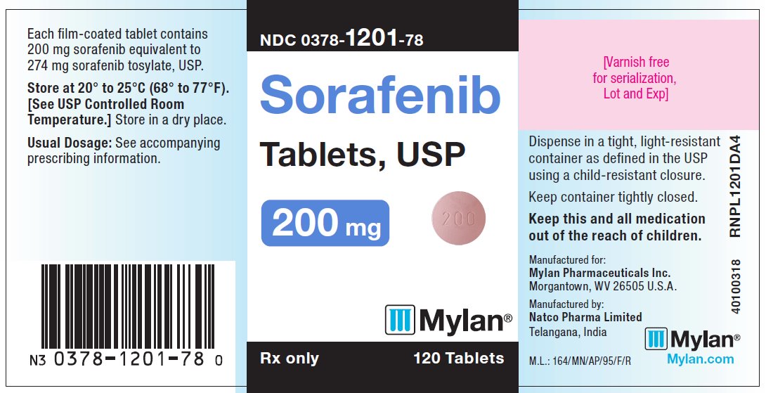 Sorafenib Tablets, USP 200 mg Bottle Label