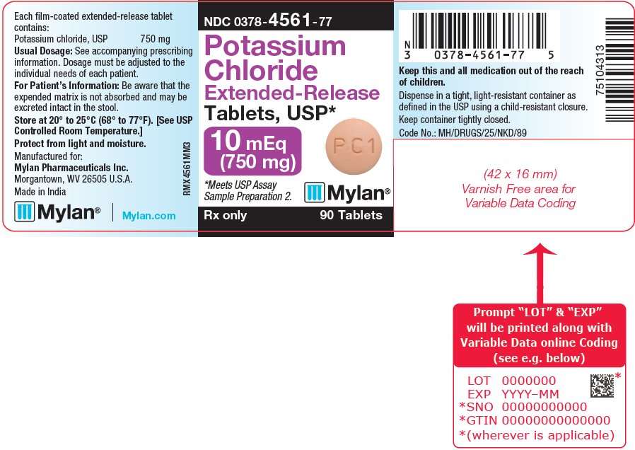 Potassium Chloride Extended-Release Tablets, USP 10mEq Bottle Label