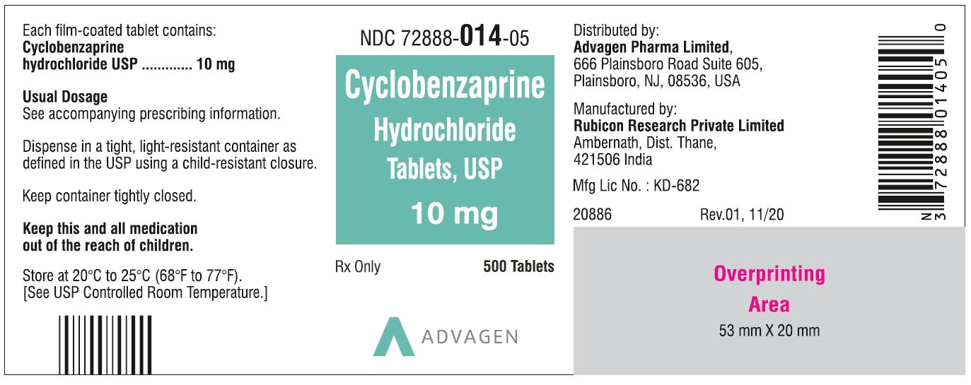 NDC 72888-014-05 bottles of 500 tablets