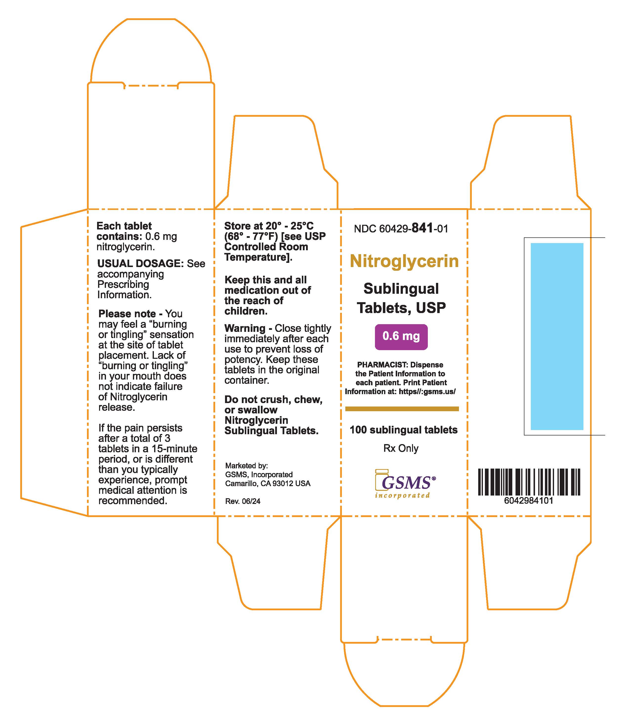 60429-841-01CB - GS000000 - NITROGLYCRIN 0.6MG SUBLINGUAL TABS - Rev 0624.jpg