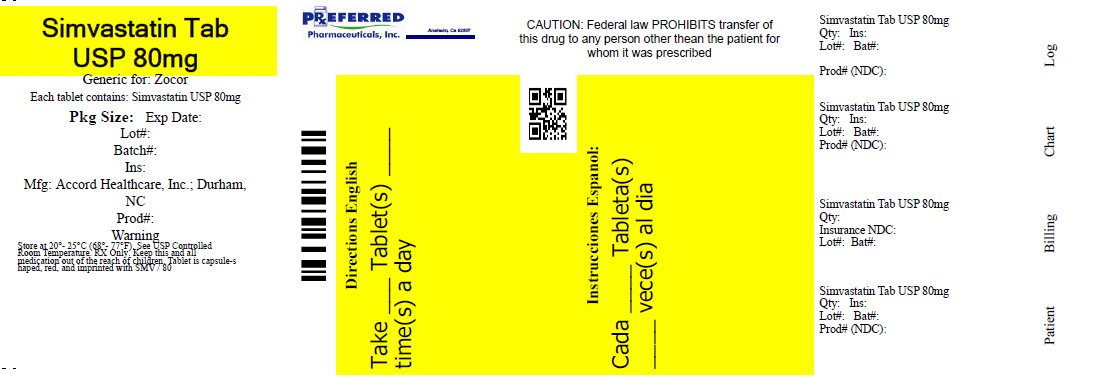 Simvastatin Tab USP 80mg