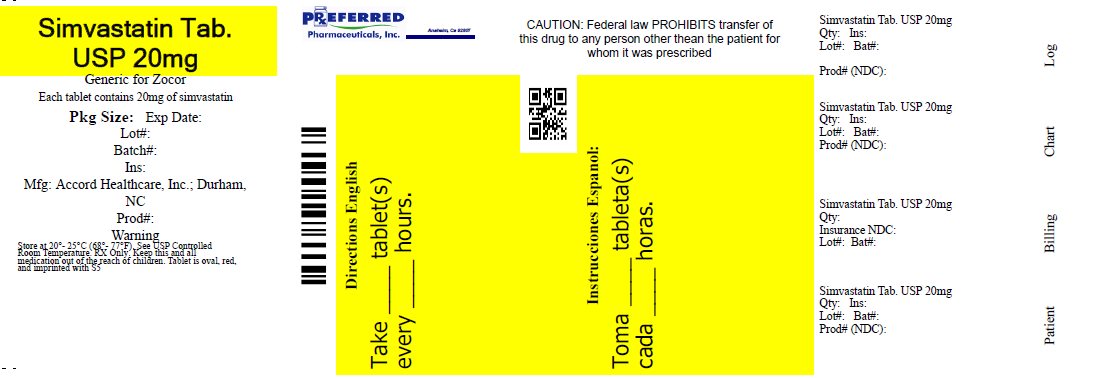 Simvastatin Tab USP 20mg