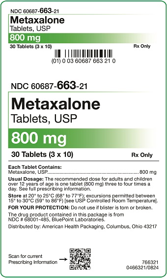 800mg Metaxalone Tablets Carton